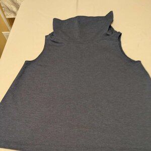 Bryn Walker Sleeveless Cowl/ Mock Turtle Neck Women Small Tunic Blue Top